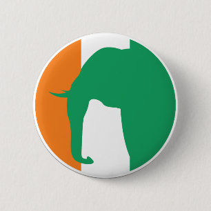 Elfenbeinküste Elefantenflagge ivorische Flagge Button