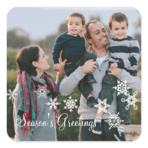 Elfenbeinküste Elegante Schneeflocken Foto Sticker