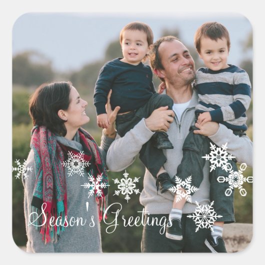 Elfenbeinküste Elegante Schneeflocken Foto Sticker (Vorderseite)