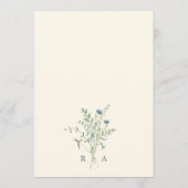 Elfenbeinküste Elegante Wildblume Hochzeit Menükarte (Rückseite)