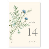 Elfenbeinküste Elegante Wildblumen Hochzeit Tischnummer (Vorderseite)