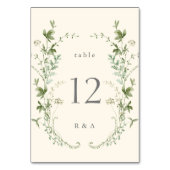 Elfenbeinküste Elegante Wildblumen Hochzeit Tischnummer (Rückseite)