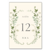 Elfenbeinküste Elegante Wildblumen Hochzeit Tischnummer (Vorderseite)