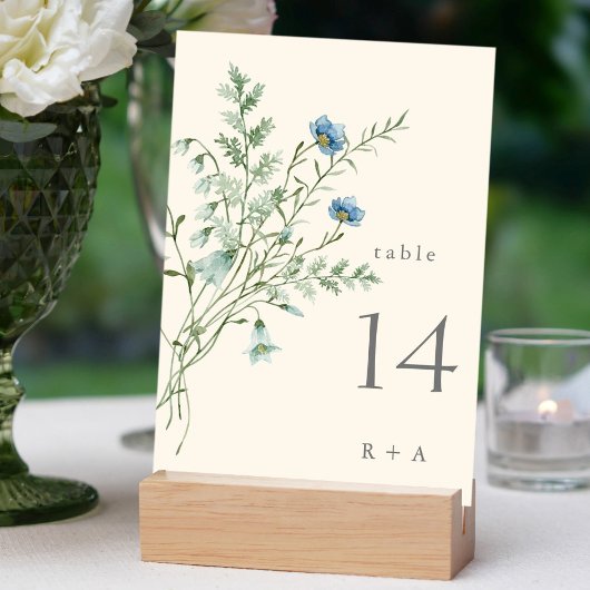 Elfenbeinküste Elegante Wildblumen Hochzeit Tischnummer