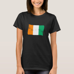 Elfenbeinküste Flagge im Vintage-Pinselstil T-Shirt