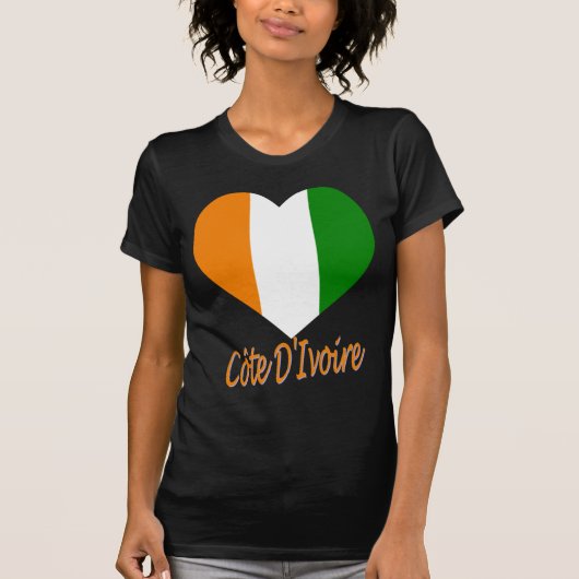 Elfenbeinküste-Flaggen-Herz T-Shirt (Vorderseite)