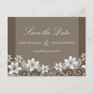 Elfenbeinküste, floral Save the Date Postkarte