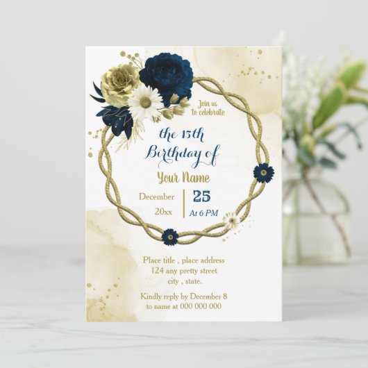 Elfenbeinküste - Goldkranz-Geburtstagsparty Einladung (Stehend Vorderseite)