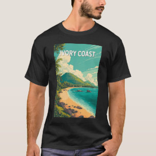 Elfenbeinküste Illustration Reise Kunst Vintage T-Shirt