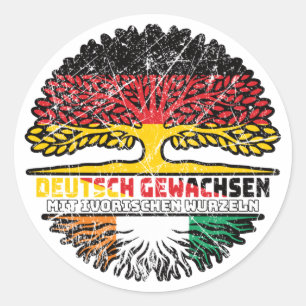 Elfenbeinküste Ivorisch Deutsch Deutschland Baum Runder Aufkleber
