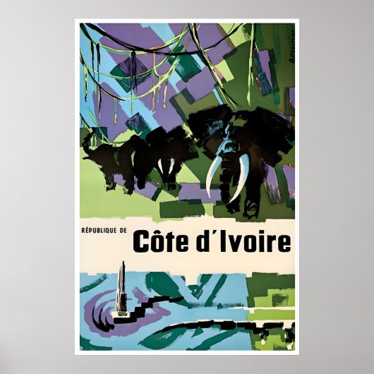 Elfenbeinküste Kunst Afrikanischer Druck Afrika Re Poster (Vorne)