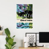 Elfenbeinküste Kunst Afrikanischer Druck Afrika Re Poster (Heimbüro)