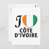 Elfenbeinküste Liebe Postkarte (Vorne/Hinten)