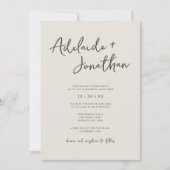 Elfenbeinküste Minimalistisch Moderne Einladungen (Vorderseite)