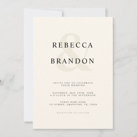 Elfenbeinküste, Minimalistische Ampersand auf eine Einladung (Vorderseite)