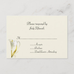 Elfenbeinküste mit Calla Lily Wedding RSVP Card Karte