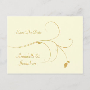 Elfenbeinküste mit Gold-Wirbel Save the Date Ankündigungspostkarte