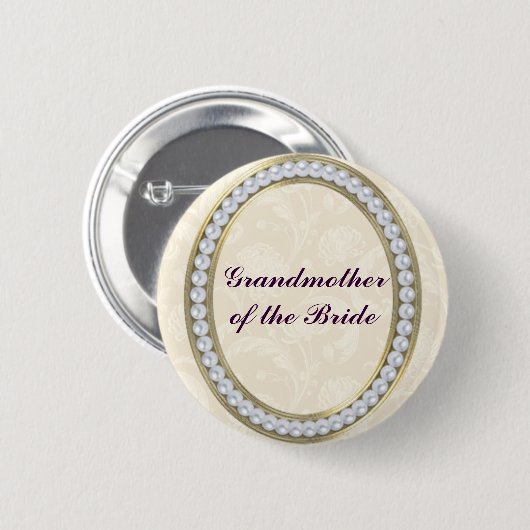 Elfenbeinküste mit Perlen Großmutter des Bride But Button (Vorne & Hinten)