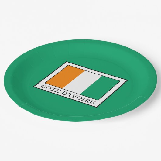 Elfenbeinküste Pappteller (Schrägansicht)