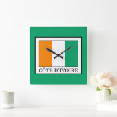 Elfenbeinküste Quadratische Wanduhr (Zuhause)