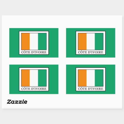 Elfenbeinküste Rechteckiger Aufkleber (Blatt)