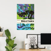 Elfenbeinküste Reiseplakat Vintage Westafrika Poster (Heimbüro)