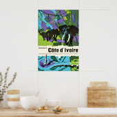 Elfenbeinküste Reiseplakat Vintage Westafrika Poster (Küche)