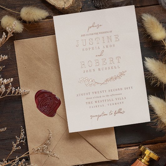 Elfenbeinküste & Rose Goldmedaille Crossed Greener Folieneinladung