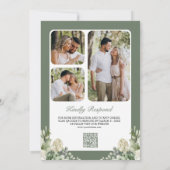 Elfenbeinküste Rose Sage Green Floral Foto QR Code Einladung (Rückseite)