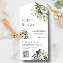 Elfenbeinküste Rose Sage Green Floral QR Code Hoch