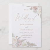 Elfenbeinküste Rose Schöne Hochzeit Einladung (Vorderseite)