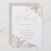 Elfenbeinküste Rose Schöne Hochzeit Einladung (Vorne/Hinten)