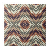 Elfenbeinküste Rust Brown Olive Green Ethnic Art Fliese (Vorderseite)