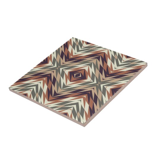 Elfenbeinküste Rust Brown Olive Green Ethnic Art Fliese (Seite)