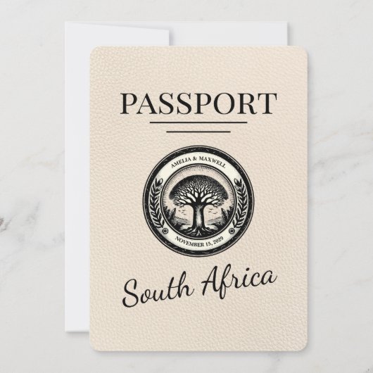 Elfenbeinküste Südafrika Pass Einladung zur Hochze (Rückseite)
