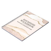 Elfenbeinküste und Beige-Tor mit Gold-Glitzer-Indi Notizblock (Linke Seite)