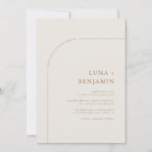 Elfenbeinküste und bernsteinfarbene Minimalistisch Einladung (Vorderseite)