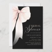 Elfenbeinküste und Black Coquette Bow Brautparty Einladung (Vorderseite)