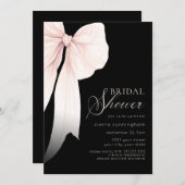 Elfenbeinküste und Black Coquette Bow Brautparty Einladung (Vorne/Hinten)