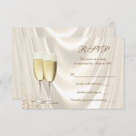 Elfenbeinküste und Gold-Champagner-UAWG RSVP Karte (Vorne/Hinten)