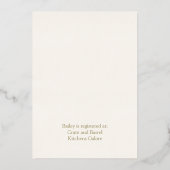 Elfenbeinküste und Gold Modernes Brautparty Folieneinladung (Rückseite)