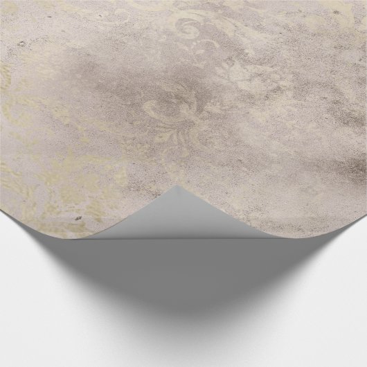 Elfenbeinküste und Goldrand bedrückt Damaskus Geschenkpapier (Ecke)