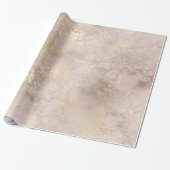 Elfenbeinküste und Goldrand bedrückt Damaskus Geschenkpapier (Ungerollt)