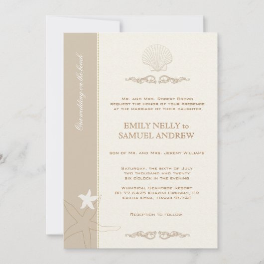 Elfenbeinküste und Hochzeit von Tan am Ufer Einladung (Vorderseite)