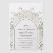 Elfenbeinküste und sage Elegante Hochzeit von Arch Pergament Einladungen (Vorderseite)