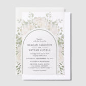 Elfenbeinküste und sage Elegante Hochzeit von Arch Pergament Einladungen (Versetzt)