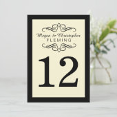 Elfenbeinküste und Schwarze Nummer 12 geblüht Tisc Einladung (Stehend Vorderseite)