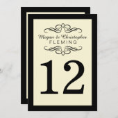 Elfenbeinküste und Schwarze Nummer 12 geblüht Tisc Einladung (Vorne/Hinten)