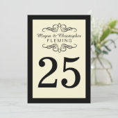 Elfenbeinküste und Schwarze Nummer 25 geblüht Tisc Einladung (Stehend Vorderseite)