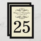 Elfenbeinküste und Schwarze Nummer 25 geblüht Tisc Einladung (Vorne/Hinten)